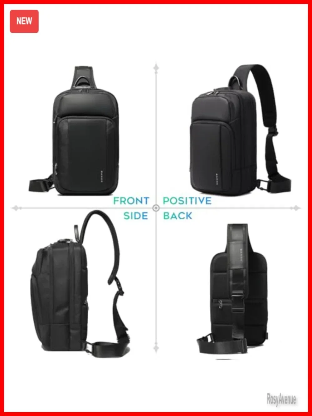 Anti Theft Sling Bag Water Resistant Oxford Casual Daypack Crossbody